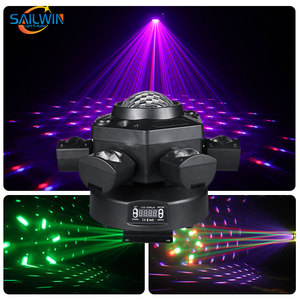 Nhỏ sáu cánh tay ma thuật bóng DMX512 tia <span class=keywords><strong>laser</strong></span> chùm đèn LED nguồn chùm chiếu cho DJ bên IP20 đánh giá Kính vạn hoa hiệu ứng - Product Image 3