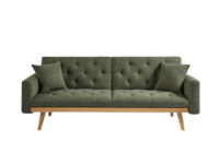Canapé-lit convertible moderne en tissu, canapé-lit futon pliable avec pieds en bois pour salon