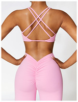 Soutien-gorge de yoga avec coussinet de poitrine amovible, sangle croisée, haut de course à pied respirant