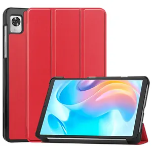 Capa de proteção ideal para Realme Pad Mini 2022 tablet, capa de couro com três dobras para escritório de negócios de 8.7 polegadas