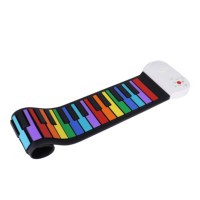 Wholesale Roll up Plastic Piano-37-Key Rainbow Customizable Keyboard for Children's Music Enlightenment Portable Learning Fun