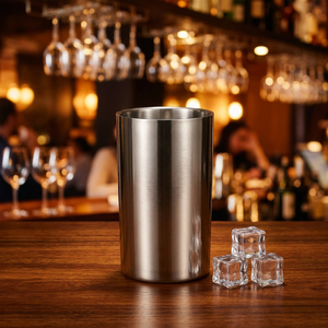 Stainless Steel Ice Bucket Brushed Matt Finish Insulated Cooling Barrel Bar <b>Kitchen</b> Catering <b>Equipment</b> - Product Image 1