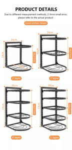 Type debout cuisine ménage quatre couches <span class=keywords><strong>mettre</strong></span> Pot Rack comptoir multifonctionnel <span class=keywords><strong>sous</strong></span> l'évier armoire cuisine supports de rangement - Product Image 3