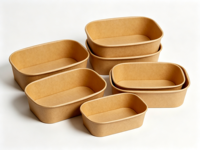 Bols rectangulaires pour salade / Bol alimentaire en papier carré / Bol à salade jetable avec couvercle, boîte en papier carrée
