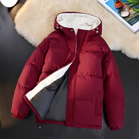 Veste d'hiver décontractée à capuche en coton épais coupe-vent, veste d'hiver décontractée tendance pour l'extérieur avec logo personnalisé en gros