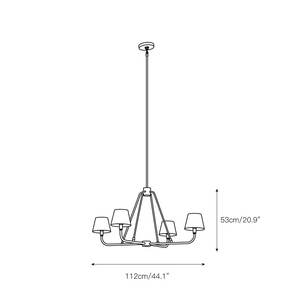 Lustre Drop Ball en laiton vieilli avec abat-jour <span class=keywords><strong>Empire</strong></span> en lin, cadre géométrique, suspension à tige fixe pour éclairage de salle à manger - Product Image 3
