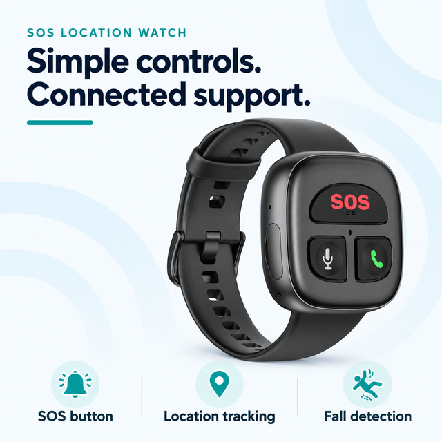 Popular Premium Alert Bracelet Fall Alert Panic Button 2 Way Communication Tracker for Senior Health Data Real Time Check