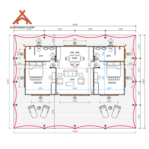 Tente de luxe Kawagebo <span class=keywords><strong>Kamp</strong></span> (KK) 42' x 30' pour <span class=keywords><strong>4</strong></span> personnes, en PVDF imperméable, pour safari, glamping, hôtel, resort, villa - Product Image 6