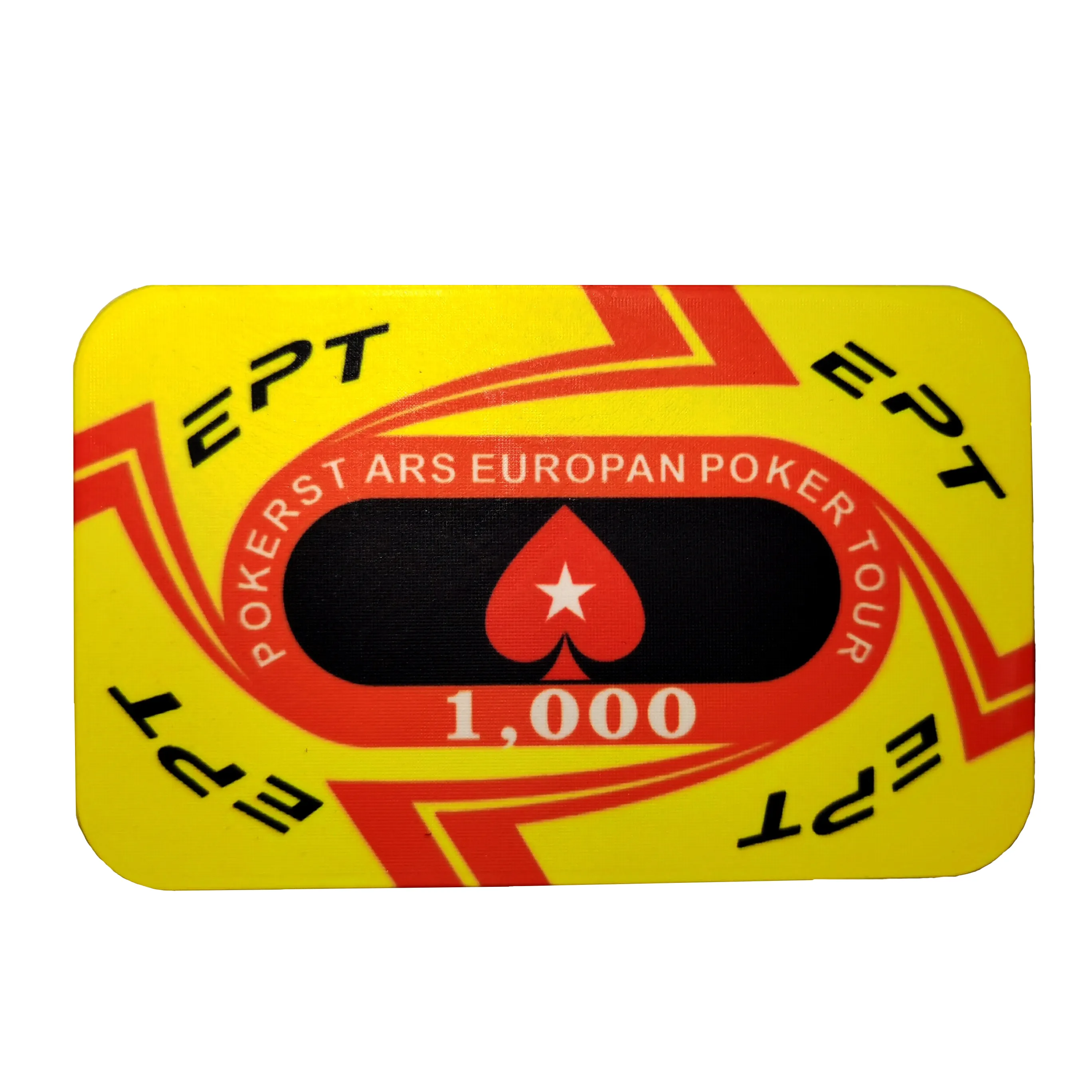 Chip rectangle custom badge sticker printing casino square ceramic poker chips