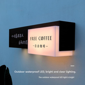 Letrero Luminoso Acrílico de Doble Capa con Diseño de Madera, LED de Alto Brillo Integrado con Luz Descendente, Letrero Electrónico para Exteriores - Product Image 5