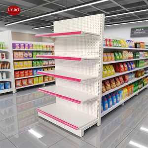 Scaffale <span class=keywords><strong>per</strong></span> supermercato leggero <span class=keywords><strong>a</strong></span> singola faccia con pannello posteriore liscio, unità gondola <span class=keywords><strong>a</strong></span> parete - Product Image 2