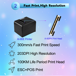 Aixw pos80 Máy in hóa đơn nhiệt với máy cắt tự động Máy tính để bàn Máy in hóa đơn cho hệ thống POS ngăn kéo tiền mặt sử dụng máy tính - Product Image 5