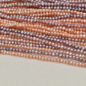 Collier WENCHI 1189 en perles d'eau douce naturelles de 2-3 mm, petites perles, accessoires de bijoux, 36 cm, couleur rose naturel - Product Image 3