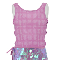 Robe de princesse personnalisable pour filles, sans manches, longueur genou, col rond, froncée, lavable, respirante, en maille