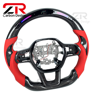 Accessoires intérieurs de voiture, volant sport personnalisé en fibre de carbone avec LED RPM pour Honda <span class=keywords><strong>Civic</strong></span> 11e génération, Acura Integra Type S - Product Image 3