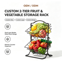 Noordse koolstofstalen dubbeldekker niet-opklapbare staande rechthoekige multifunctionele badkamer fruit- en make-up opbergrek Zhejiang