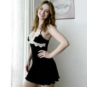 Color Block Lace Patchwork <b>Slip</b> Dress <b>Women</b> V Neck Sleeveless Knit Dress Casual Y2K Street Fashion Versatile Style - Product Image 6