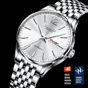 NAMKIN Men's Automatic Mechanical <b>Watch</b> Stainless Steel Band 38mm Round <b>Case</b> Sapphire Crystal Dial Elegant Design - Product Image 1