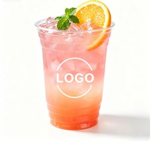Vaso de Plástico Desechable de 98 mm de Calibre Recto, Vaso Transparente de PET para Té de Burbujas Boba con Tapa - Product Image 1