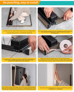 Puerta Plegable Moderna de Aluminio con Cierre Interno, Tipo Acordeón, con Malla <span class=keywords><strong>Mosquitera</strong></span> de Acero Inoxidable - Product Image 6