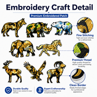 En gros, Badges brodés thermocollants camouflage animalier pour vêtements d'aventure en plein air, Prêts à expédier