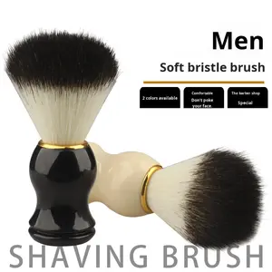 Brosse à raser manuelle à poils doux en nylon, manche en plastique, style ancien, pour savon à raser, crème moussante, pour salon de coiffure en Chine, vente chaude - Product Image 2