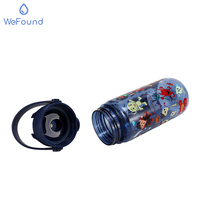 Bouteille d'eau réutilisable écologique pour enfants 550 ml Grande capacité Tritan Gobelet de sport avec paille Motif personnalisé