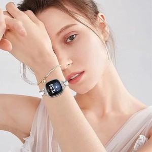 Correa de Metal para Reloj, Correa de Acero Inoxidable con Diamantes para <span class=keywords><strong>Fitbit</strong></span> <span class=keywords><strong>Versa</strong></span> 3/4, para <span class=keywords><strong>Fitbit</strong></span> Sense <span class=keywords><strong>2</strong></span>, Correa de Reloj de Lujo con Hebilla Plegable - Product Image 5