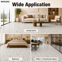MORLENX Terrazzo-Look SPC-Bodenbelag Umweltfreundlich Wasserdicht Rutschfest Starrer Kern Klick-Vinylfliesen für Büro Schule Gewerbe