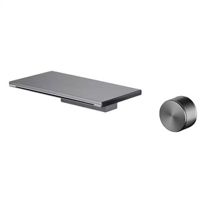 Waterfall Bathtub Faucet Wall Mounted Rectangular Shower Head Single Handle Dual Control XB-B004 - Product Image 5