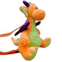 Sac à dos en peluche personnalisé en forme de petit dragon dinosaure de dessin animé pour adolescents et adultes, sac à collation, sac à bonbons, animal en peluche avec rembourrage en coton PP, OEM ODM
