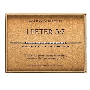 Pulseras <span class=keywords><strong>de</strong></span> Cuentas con Código Morse <span class=keywords><strong>de</strong></span> Loved Creations <span class=keywords><strong>para</strong></span> <span class=keywords><strong>Mujer</strong></span>, 1 PETER 5:7, Versículo Bíblico Cristiano, Escritura Inspiradora, Regalo Religioso <span class=keywords><strong>de</strong></span> Fe - Product Image 4