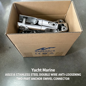 Connecteur pivotant d'ancre en acier inoxydable AISI316 à double câble anti-desserrage en deux parties pour yachts marins - Product Image 6