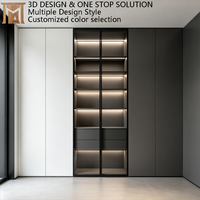 Armoire de rangement modulaire réglable sur mesure en MDF noir de luxe moderne, avec tiroirs écologiques à fermeture douce, pour hôtel