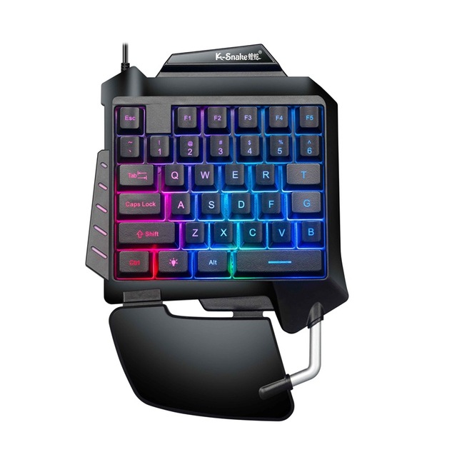 G92 One-Handed Mechanical Gaming Keyboard RGB Backlit Portable Mini Gaming Keypad Game Controller for PC P4 xbx Gamer