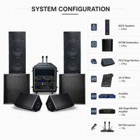 Sistem Suara PA dengan Speaker 15 Inch, Subwoofer 18 Inch, dan Monitor Panggung untuk Konser, Gereja, Pernikahan, Festival, dan Acara