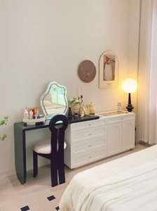 Mesa de Maquillaje Moderna de Alta Calidad <span class=keywords><strong>con</strong></span> <span class=keywords><strong>Espejo</strong></span>, Estilo Wabi-Sabi, para Hogar u Oficina, Mueble para Sala de Estar, en Negro, Blanco y Rosa - Product Image 6