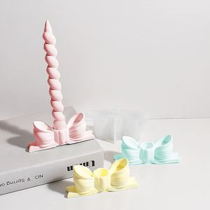 Sweet Candle <b>Candlestick</b> Creative <b>Candlestick</b> Ornament <b>Pink</b> Gypsum Bow <b>Candlestick</b> Home Decorative Items and Ornaments - Product Image 2