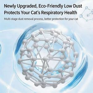Litière pour chat en bentonite sphérique écologique, parfum lavande, faible teneur en poussière, hautement absorbante, agglomération rapide, jetable dans les toilettes - Product Image 3