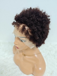 Promotion $26 Letsfly : Perruques Afro Courtes en Cheveux Humains Remy avec Ligne de Cheveux 4C et Dentelle Suisse pour Femme Noire - Product Image 4