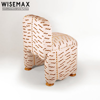 WISEMAX FURNITURE Mobilier d'hôtel moderne et minimaliste, chaise de salle à manger en bois massif avec dossier, chaise en tissu rembourrée créative