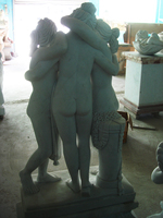 Sculpture sur pierre décorative d'hôtel de maison extérieure grandeur nature Statue de dame naturelle célèbre Statue de marbre blanc grec Statue de trois grâces
