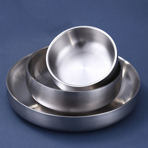 Kommerzieller und Haushaltsgeeigneter 8 Zoll Doppelwandiger Edelstahl-Servierteller für Salat, Eiscreme und Desserts - Product Image 3