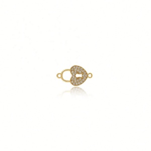 Abalorios personalizados de animales DIY al por mayor, chapados en oro de 14K con circonita cúbica, conector permanente de circonita para pulseras y collares de mujer - Product Image 4