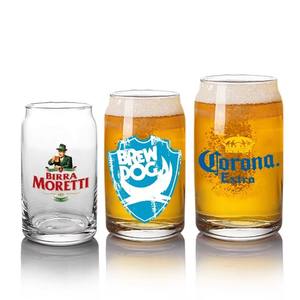 Vajilla Artesanal de Vidrio para Cervecería en Existencia, MOQ Bajo, Vaso de Cerveza con Forma de Lata de 12OZ 17OZ 20OZ, Impresión de Logotipo Personalizado, Vaso Transparente para Cerveza <span class=keywords><strong>IPA</strong></span> y Stout - Product Image 6