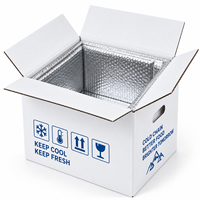 Boîte d'expédition isotherme personnalisée avec doublure thermique en aluminium pour l'emballage de livraison en chaîne du froid des aliments surgelés