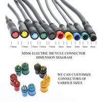 IP67 Wasserdichtes Mini 8/7/6 2A-Stecker Buchse Nickel klemmen Verlängerung kabel für E-Bike-Kabel