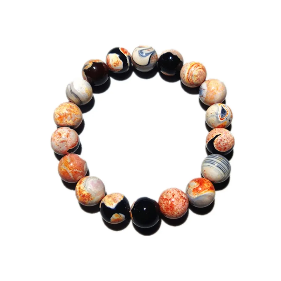 HP Planet Mars Fire bracelet en agate bracelet élastique en perles fait main vente en gros de bracelets faits main