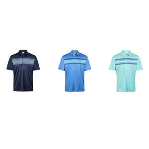 Chemise de golf pour homme, été, classique, Dry Fit, sport, imprimée, tricotée, confort, extensible dans les 4 sens, coupe ajustée, vert émeraude, bouton - Product Image 2