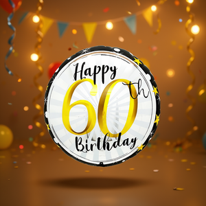 Party Love Happy 60Th Birthday <b>Balloon</b> 45X53Cm <b>Round</b> Mylar Metallic Party Decoration For Adults - Product Image 5